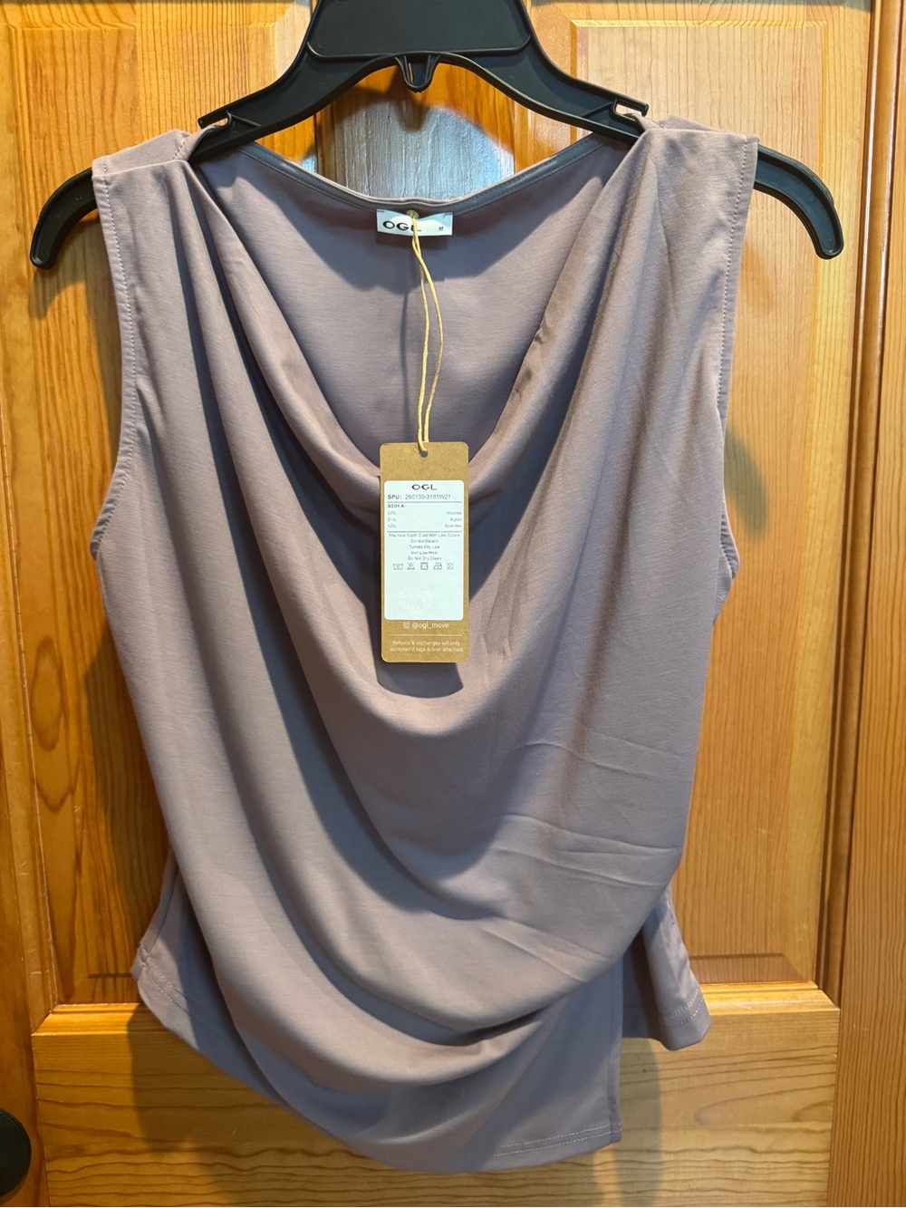 OGL COWL NECK TANK SIDE TUCK NWT - Picture 2 of 5